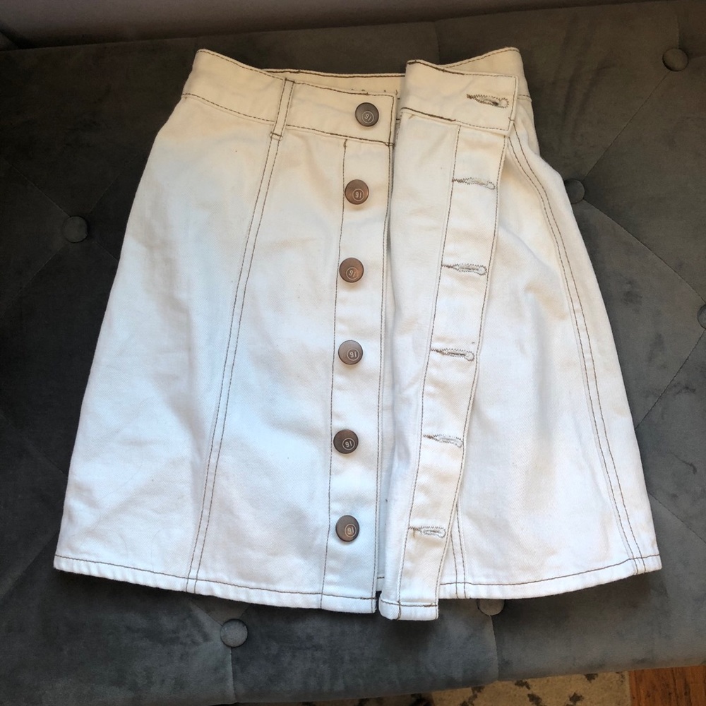 With Denim Mini-Skirt size 2 - Picture 3 of 7